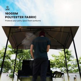 5' x 8' Grill Gazebo Canopy Replacement Cover Only, UPF50+ Double Tiered BBQ Gazebo Roof, Dark Gray