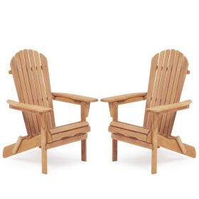 Wood Lounge Patio Chair for Garden Outdoor Wooden Folding Adirondack Chair Set of 2 Solid Cedar Wood Lounge Patio Chair for Garden, Lawn, Backyar