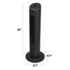 28" Tall 3-Speed Oscillating Tower Fan, New, Black, MSWMT24MB