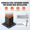 VEVOR Pergola Bracket Kit 4''x4'', 4pcs 4-Way Heavy Duty Corner Bracket Woodworks DIY Post Base Kit, Easy Installation Wooden Beams for Gazebos