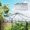 5' x 8' Grill Gazebo Canopy Replacement Cover Only, UPF50+ Double Tiered BBQ Gazebo Roof, Dark Gray