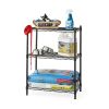 3-Tier Multipurpose Wire Shelving Rack, Black Color,750lbs Load Capacity, for Adult