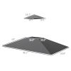 5' x 8' Grill Gazebo Canopy Replacement Cover Only, UPF50+ Double Tiered BBQ Gazebo Roof, Dark Gray