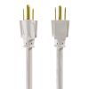 25FT 16AWG 3 Prong White Single Outlet Outdoor Extension Cord