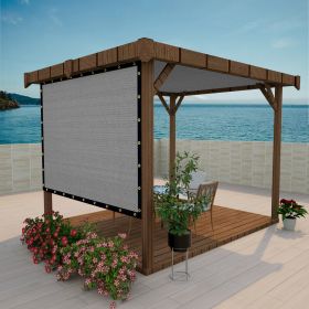 Shade Fabric Light grey Sun Shade Cloth with Grommets for Pergola Replacement Shade Cover Canopy Cable Zip Ties (Color: LIGHT GREY, size: 5ft x16ft)