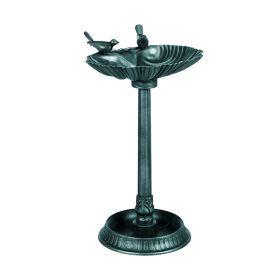 Outdoor Bird Bath Feeder with Flower Planter Base(AMZ Shipping) (Color: Green, Type: Bird Supplies)